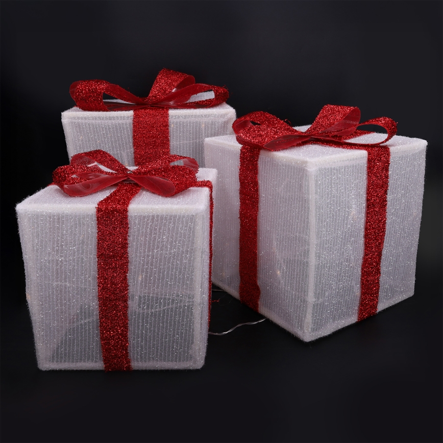 Brilagi - SADA 3× LED vonkajších vianočných dekorácií LED/2,6W/3×AA IP44 darčeky