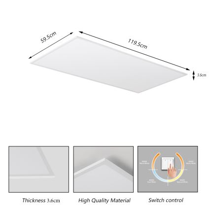 Brilagi - LED stropné svietidlo SLIMFRAME LED/80W/230V 120x60 cm 3000/4000/6000K biela