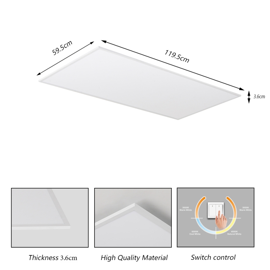 Brilagi - LED stropné svietidlo SLIMFRAME LED/80W/230V 120x60 cm 3000/4000/6000K biela