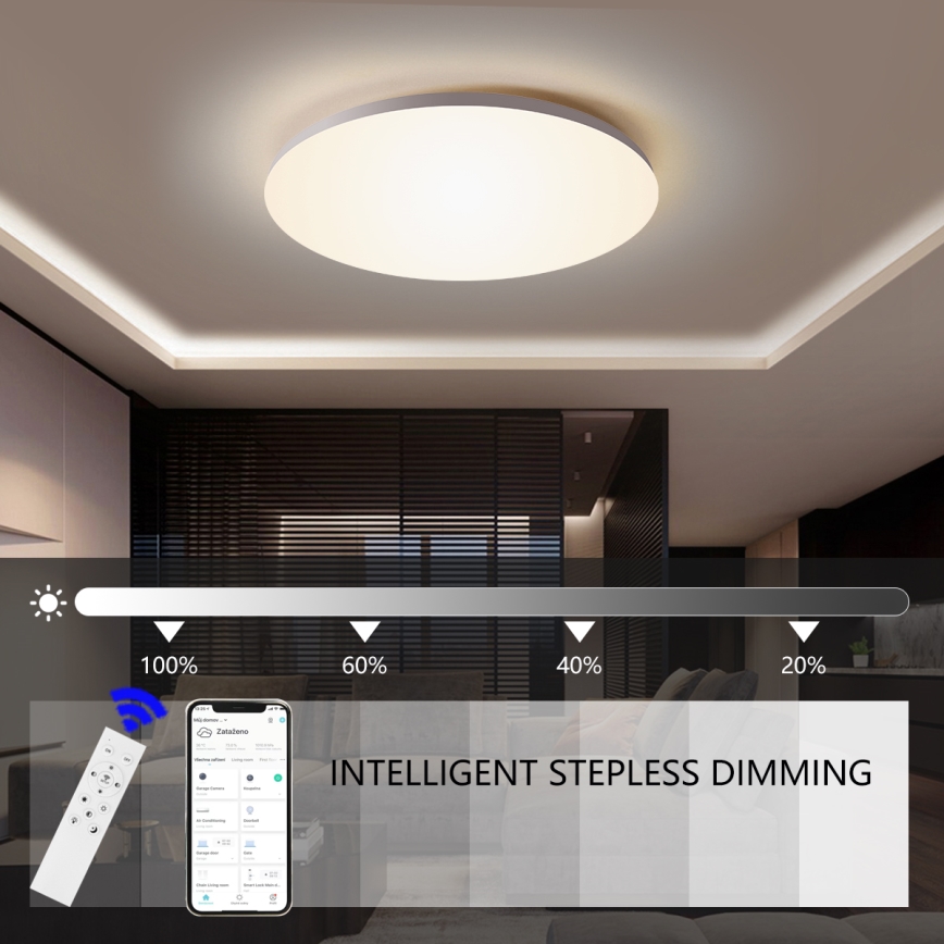 Brilagi - LED stmievateľné stropné svietidlo SMART LED/24W/230V pr. 38 cm 3000-6000K Wi-Fi Tuya Beacon + diaľkové ovládanie
