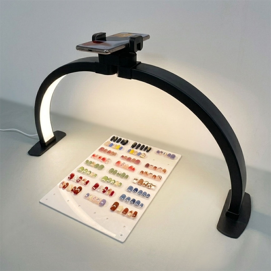 Brilagi - LED stmievateľná oblúková stolová lampa s držiakom RADIO LED/25W/24/230V 3000/4000/6500K čierna