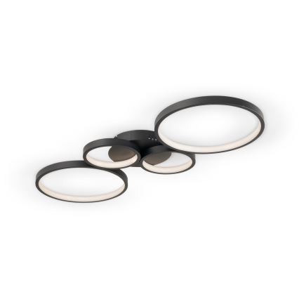 Brilagi - LED stmievateľné stropné svietidlo RINGO LED/34W/230V 3000-6000K 28x78 cm čierna + diaľkové ovládanie