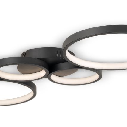 Brilagi - LED stmievateľné stropné svietidlo RINGO LED/34W/230V 3000-6000K 28x78 cm čierna + diaľkové ovládanie