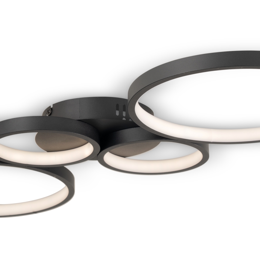 Brilagi - LED stmievateľné stropné svietidlo RINGO LED/34W/230V 3000-6000K 28x78 cm čierna + diaľkové ovládanie