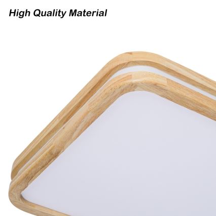 Brilagi - LED stmievateľné stropné svietidlo MOLINA SQUARE LED/54W/230V 3000-6000K dub 60x40 cm + diaľkové ovládanie