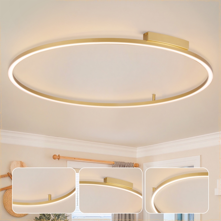 Brilagi - stmievateľné LED stropné svietidlo PORTOFINO LED/85W/230V 3000-6000K priemer 120 cm zlaté + diaľkové ovládanie