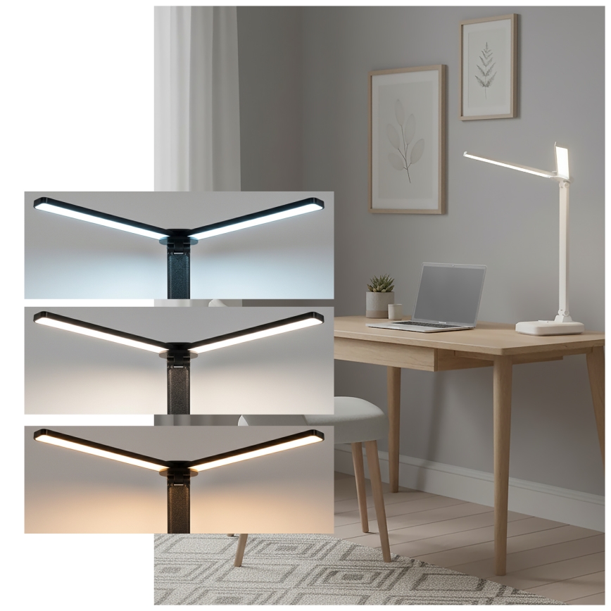 Brilagi - Stmievateľná LED stolová lampa MODO DUO LED/8W/5V 3000/4000/6500K biela
