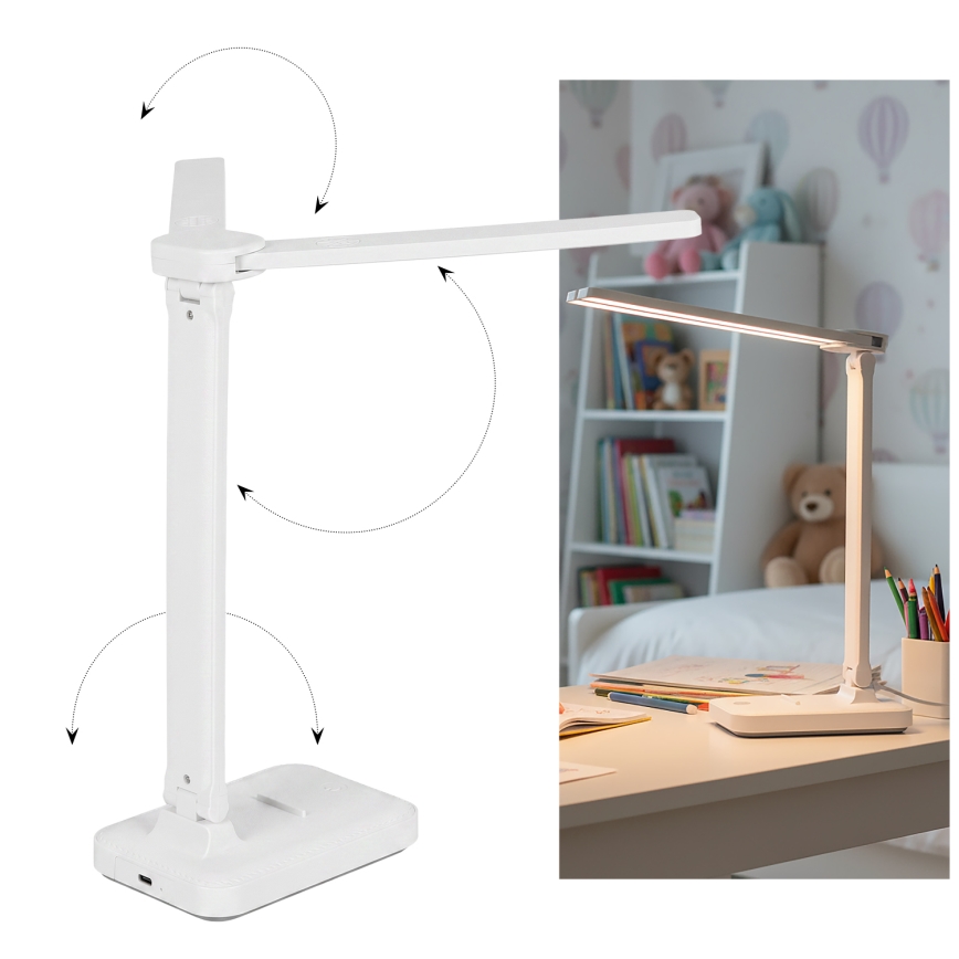 Brilagi - Stmievateľná LED stolová lampa MODO DUO LED/8W/5V 3000/4000/6500K biela