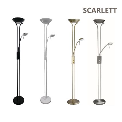 Brilagi - Stmievateľná stojacia lampa SCARLETT 1xR7s/230W/230V + 1xG9/40W biela