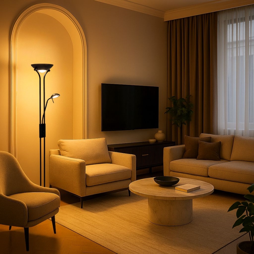 Brilagi - Stmievateľná stojacia lampa SCARLETT 1xR7s/230W/230V + 1xG9/40W čierna