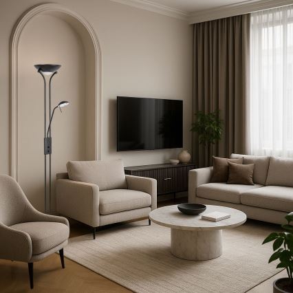 Brilagi - Stmievateľná stojacia lampa SCARLETT 1xR7s/230W/230V + 1xG9/40W čierna