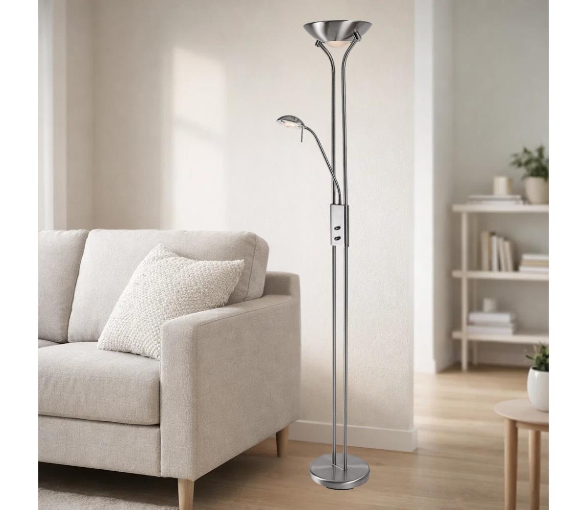Brilagi - Stmievateľná stojacia lampa SCARLETT 1xR7s/230W/230V+1xG9/40W matný chróm 63054