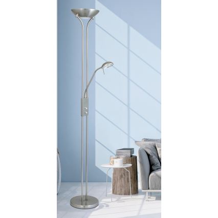 Brilagi - Stmievateľná stojacia lampa SCARLETT 1xR7s/230W/230V + 1xG9/40W matný chróm