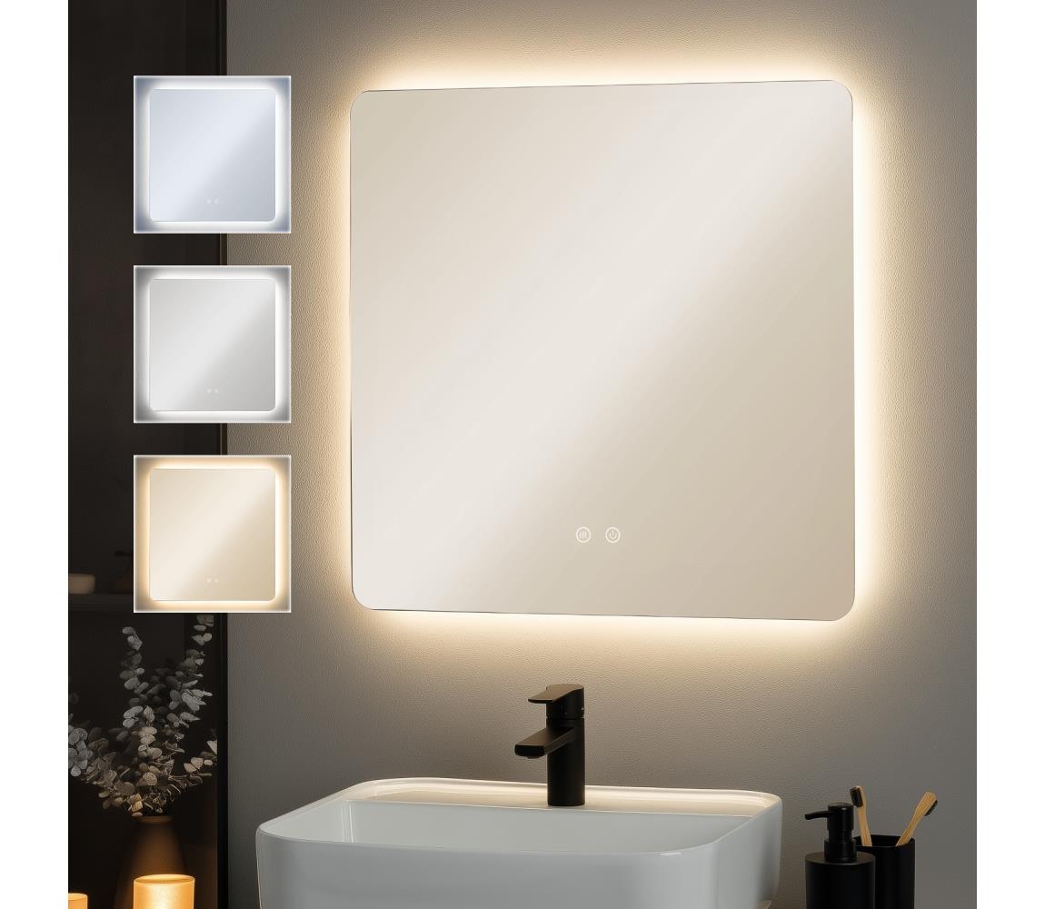 Brilagi - stmievateľné kúpeľňové vyhrievané zrkadlo s podsvietením DIANA LED/17W/230V 60x60 cm IP44 FG-GM1106-D-17W