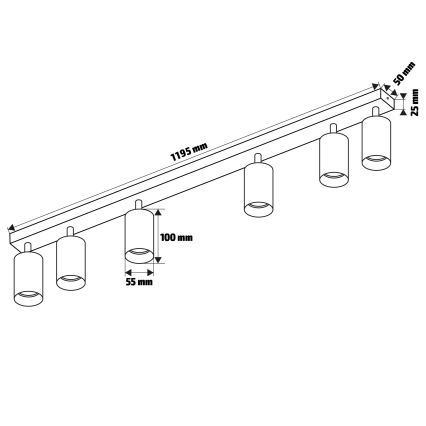 Brilagi - LED Stmievateľné bodové svietidlo SELE GOLDEN 6xGU10/6,5W/230V 2700-6500K čierna/zlatá