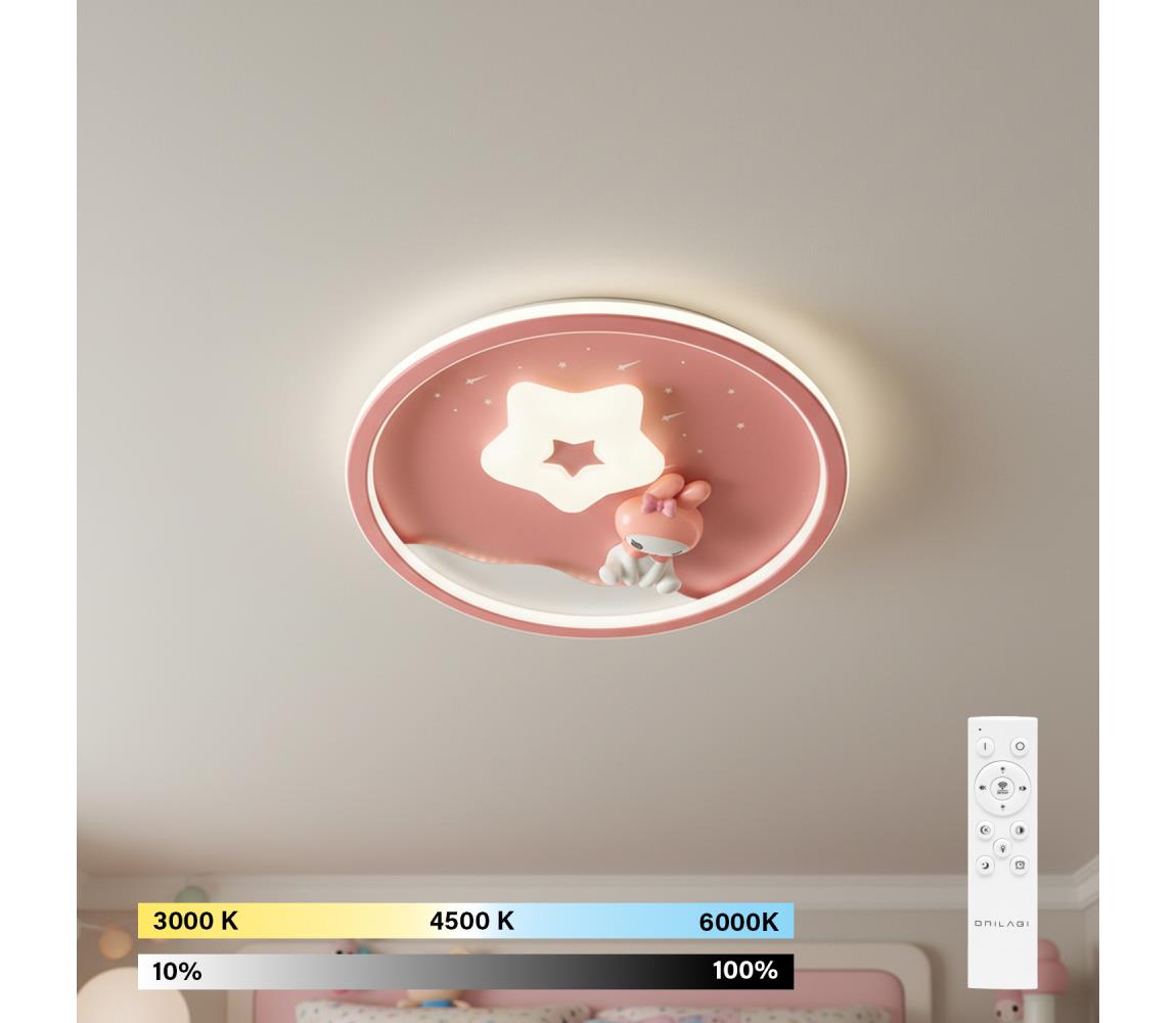 Brilagi - stmievateľné LED detské stropné svietidlo BUNNY LED/83W/230V 3000-6000K +DO BR1386-1