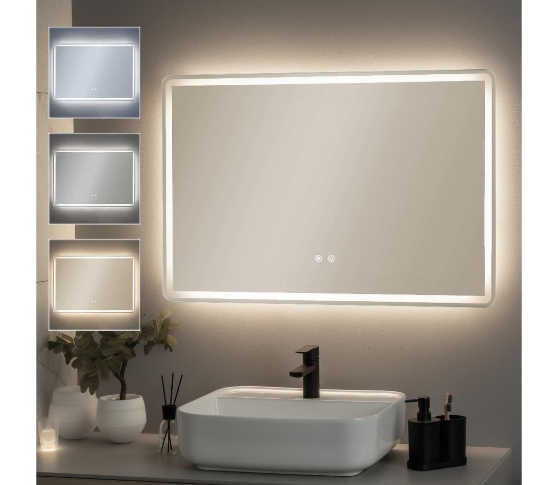 Brilagi - stmievateľné LED kúpeľňové vyhrievané zrkadlo s podsvietením BELLA LED/19W/230V 60x90 cm IP44 FG-GM1106-B-19W