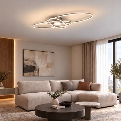 BRILAGI - LED stmievateľné stropné svietidlo APOLLO LED/58W/230V 3000-6500K 43,2x101,2 cm matný chróm + diaľkové ovládanie