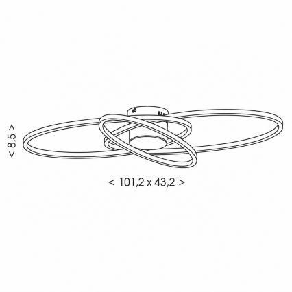 BRILAGI - LED stmievateľné stropné svietidlo APOLLO LED/58W/230V 3000-6500K 43,2x101,2 cm matný chróm + diaľkové ovládanie