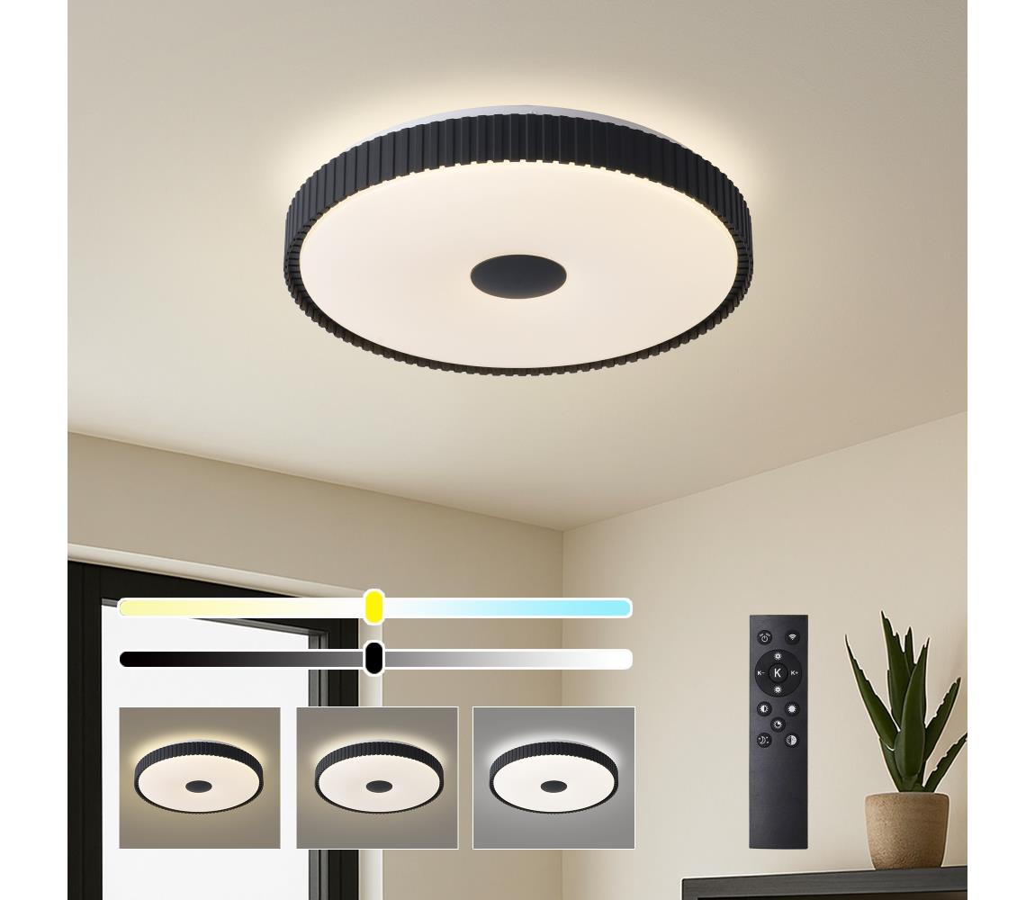 Brilagi - stmievateľné LED stropné svietidlo CORVO LED/72W/230V 3000-6000K čierne, priemer 50 cm + diaľkové ovládanie BRI847