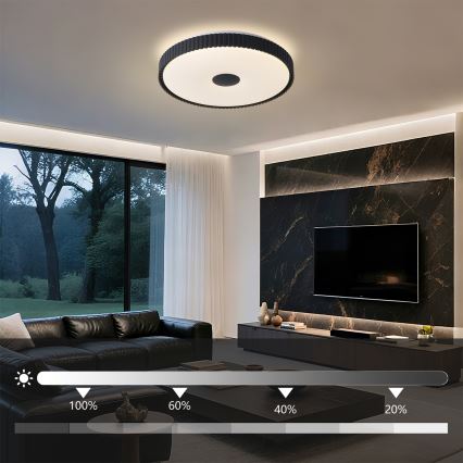 Brilagi - LED stmievateľné stropné svietidlo CORVO LED/72W/230V 3000-6000K čierne pr. 50 cm + diaľkové ovládanie