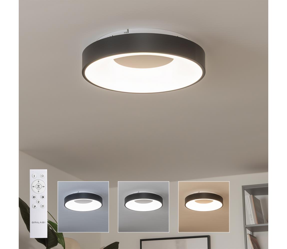 Brilagi - stmievateľné LED stropné svietidlo FALCON II LED/67W/230V priemer 40 cm čierne s diaľkovým ovládaním BRC2668-400/CR
