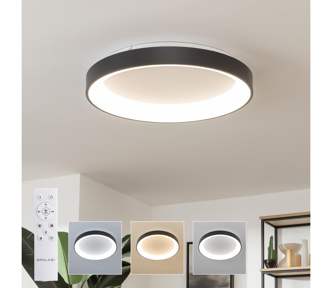 Brilagi - stmievateľné LED stropné svietidlo FALCON II LED/99W/230V pr. 60 cm čierna +DO BRC2668-600/CR