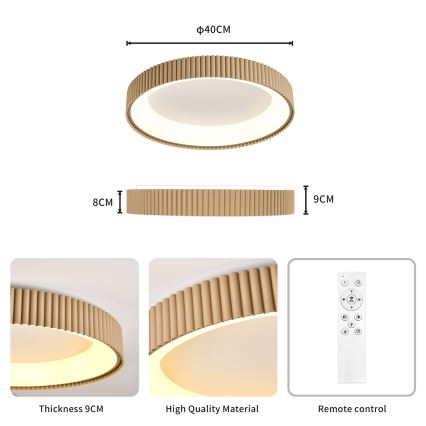 Brilagi - LED stmievateľné stropné svietidlo FALCON MODERN LED/30W/230V 3000-6500K pr. 40 cm béžové + diaľkové ovládanie