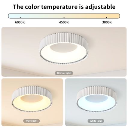 Brilagi - LED stmievateľné stropné svietidlo FALCON MODERN LED/30W/230V 3000-6000K 40 cm biela + diaľkové ovládanie