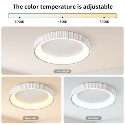 Brilagi - LED stmievateľné stropné svietidlo FALCON MODERN LED/54W/230V 3000-6000K 60 cm biela + diaľkové ovládanie