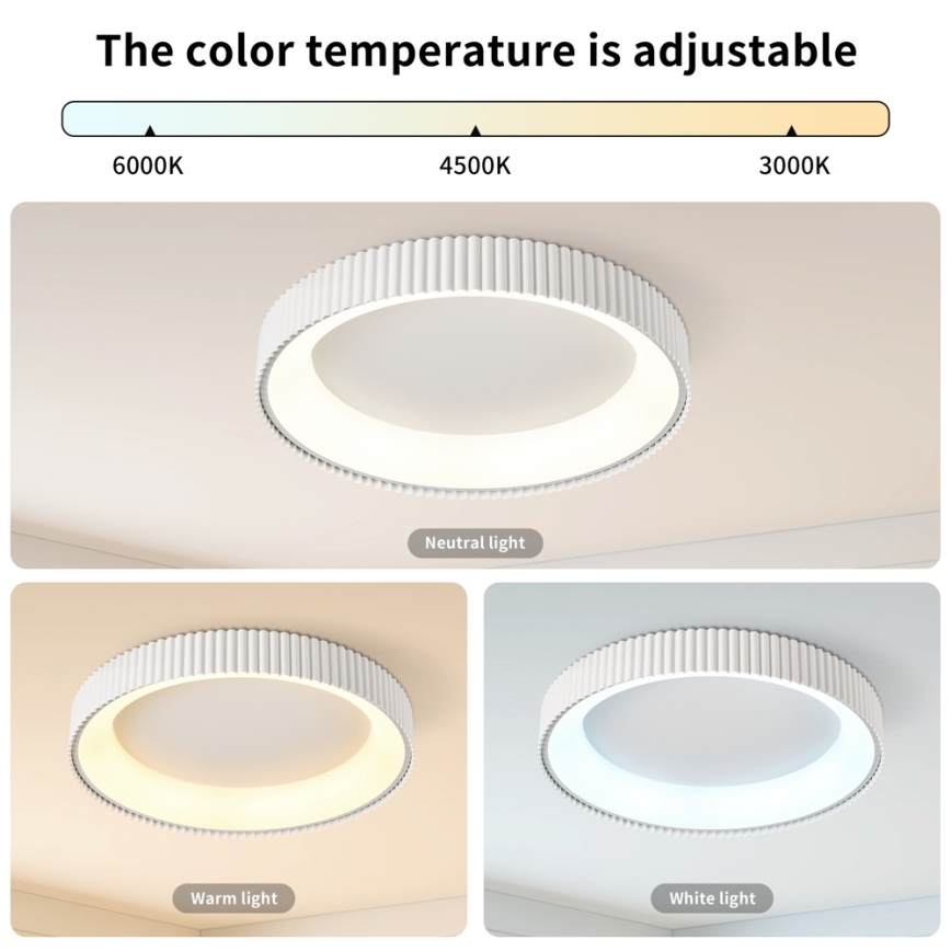 Brilagi - LED stmievateľné stropné svietidlo FALCON MODERN LED/54W/230V 3000-6000K 60 cm biela + diaľkové ovládanie