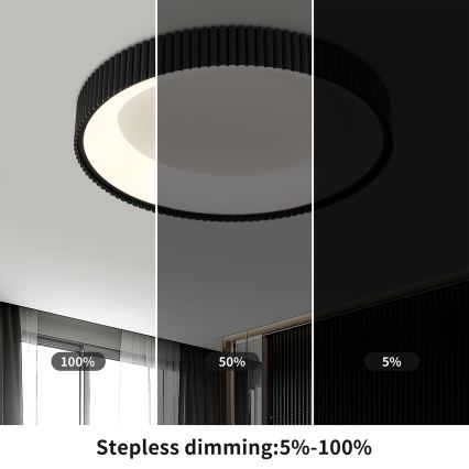 Brilagi - LED stmievateľné stropné svietidlo FALCON MODERN LED/54W/230V 3000-6500K pr. 60 cm čierna + diaľkové ovládanie