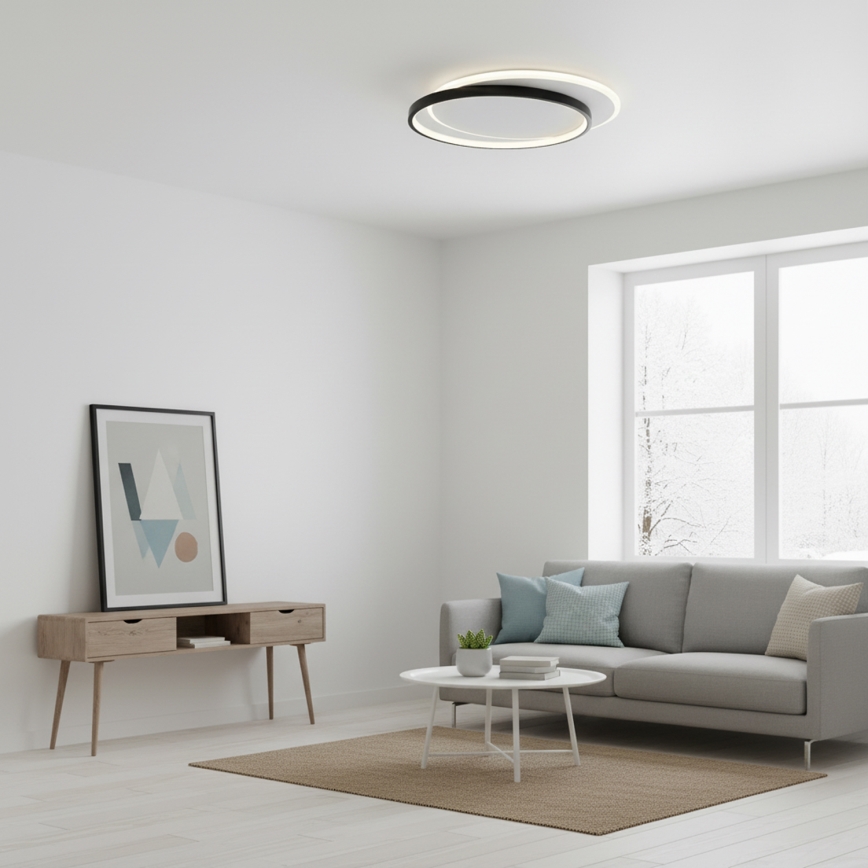 Brilagi - Stmievané stropné svietidlo FLARE LED/48W/230V 3000-6000K 39,5x45 cm biela/čierna + diaľkové ovládanie