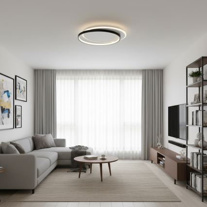 Brilagi - Stmievané stropné svietidlo FLARE LED/48W/230V 3000-6000K 39,5x45 cm biela/čierna + diaľkové ovládanie