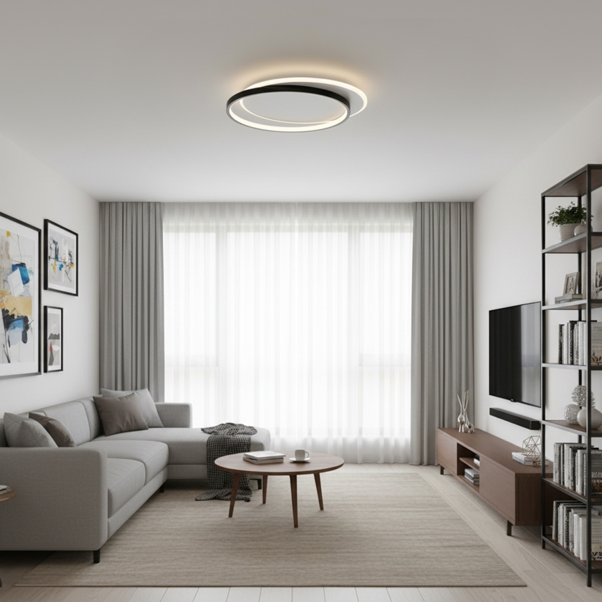 Brilagi - Stmievané stropné svietidlo FLARE LED/48W/230V 3000-6000K 39,5x45 cm biela/čierna + diaľkové ovládanie