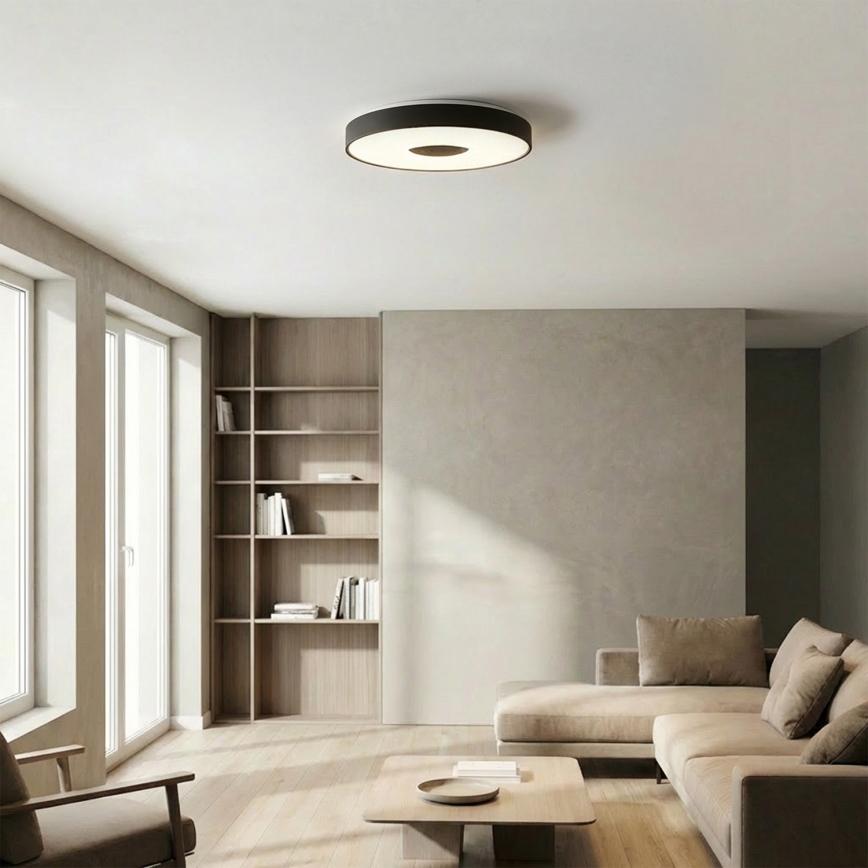 Brilagi - LED stmievateľné stropné svietidlo JAMIS LED/48W/230V 3000-6500K priemer 39 cm čierne + diaľkové ovládanie