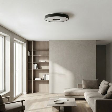 Brilagi - LED stmievateľné stropné svietidlo JAMIS LED/48W/230V 3000-6500K priemer 39 cm čierne + diaľkové ovládanie