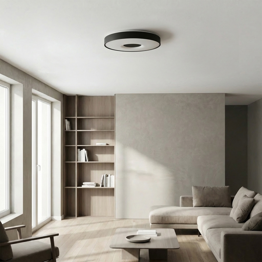 Brilagi - LED stmievateľné stropné svietidlo JAMIS LED/48W/230V 3000-6500K priemer 39 cm čierne + diaľkové ovládanie