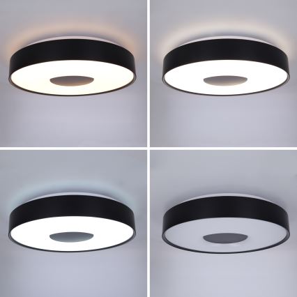 Brilagi - LED stmievateľné stropné svietidlo JAMIS LED/48W/230V 3000-6500K priemer 39 cm čierne + diaľkové ovládanie
