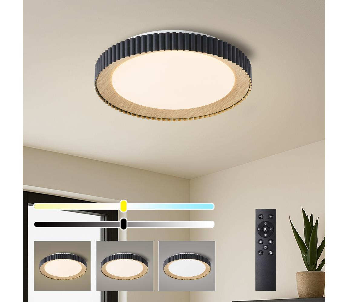 Brilagi - stmievateľné LED stropné svietidlo NEXO LED/48W/230V 3000-6000K čierne, priemer 43 cm, s diaľkovým ovládaním BRI865