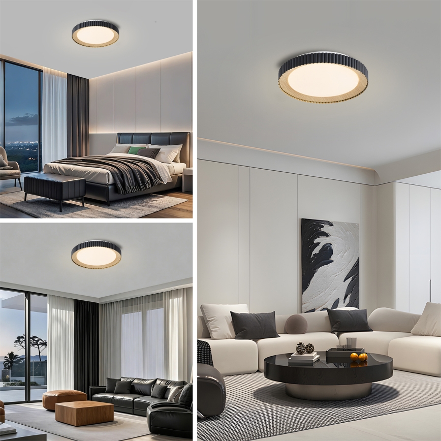 Brilagi - stmievateľné LED stropné svietidlo NEXO LED/48W/230V 3000–6000K čierne pr. 43 cm + diaľkové ovládanie