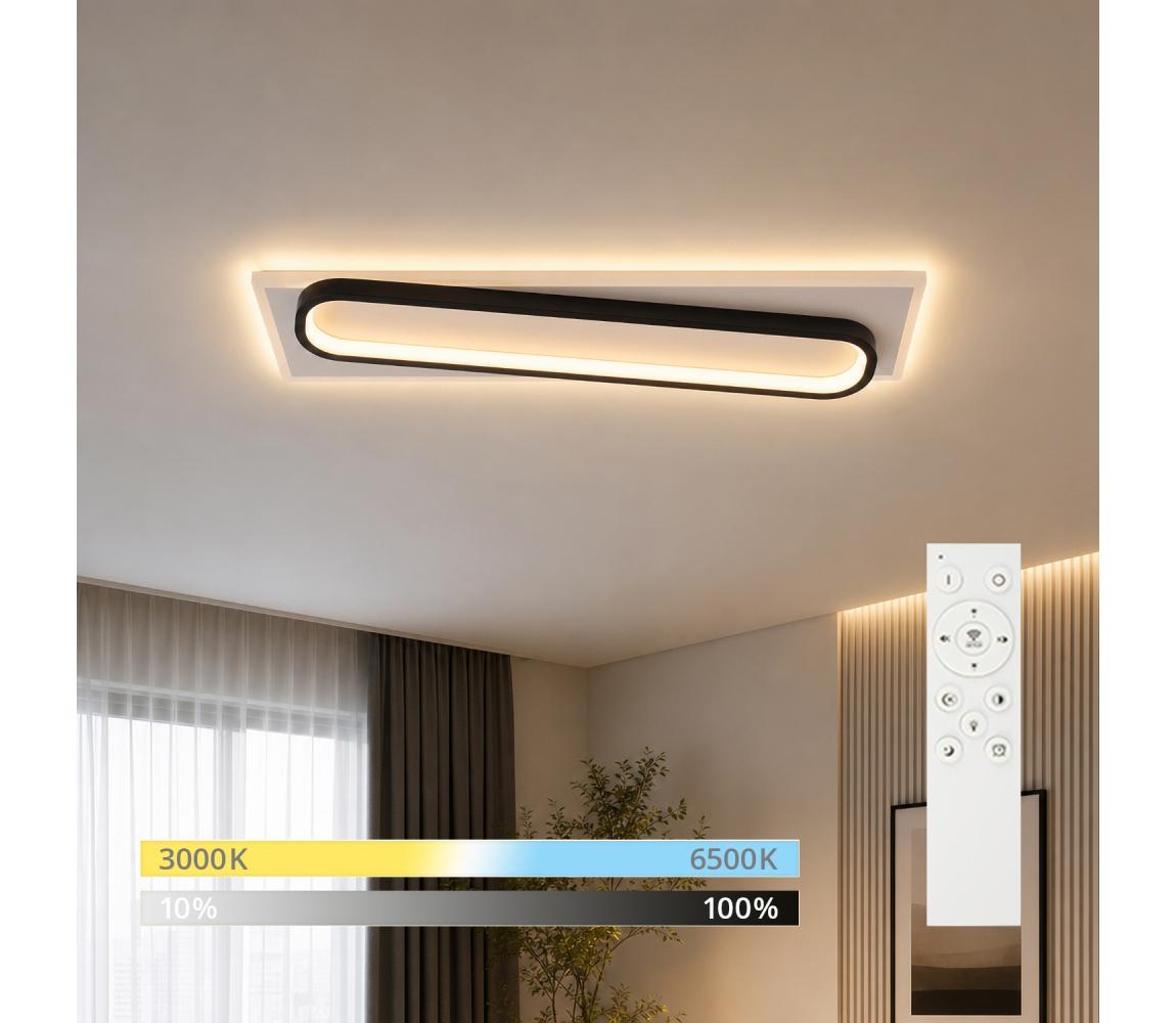 Brilagi - stmievateľné LED stropné svietidlo OUTLINE LED/52W/230V 15x60 cm biela/čierna + diaľkové ovládanie BRMXC2755-600