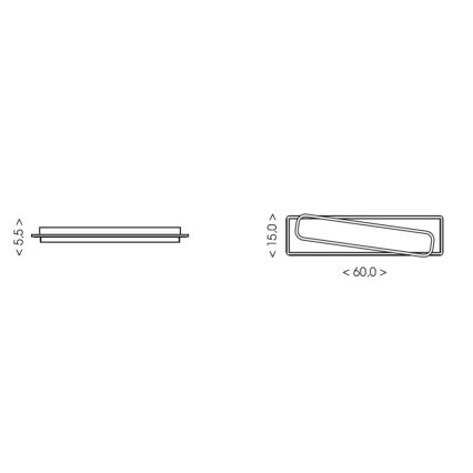 Brilagi - stmievateľné LED stropné svietidlo OUTLINE LED/52W/230V 3000-6000K 15x60 cm biela/čierna + diaľkové ovládanie