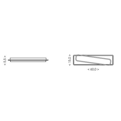 Brilagi - LED stmievateľné stropné svietidlo OUTLINE LED/66W/230V 3000-6000K 15x60 cm biela/čierna + diaľkové ovládanie