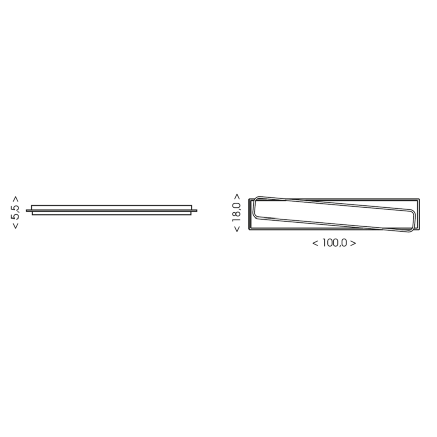 Brilagi - LED Stmievateľné stropné svietidlo OUTLINE LED/90W/230V 3000-6000K 18x100 cm biela/čierna + diaľkové ovládanie