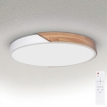 Brilagi - Stmievateľné LED stropné svietidlo PILANA LED/60W/230V 3000-6500K dub/biela priemer 60 cm + diaľkové ovládanie
