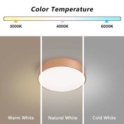 Brilagi - stmievateľné LED stropné svietidlo POOL LED/24W/230V 3000–6000 K pr. 20 cm bronzové + diaľkové ovládanie