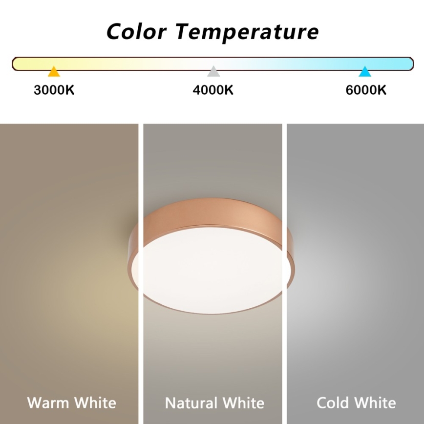 Brilagi - stmievateľné LED stropné svietidlo POOL LED/24W/230V 3000–6000 K pr. 20 cm bronzové + diaľkové ovládanie