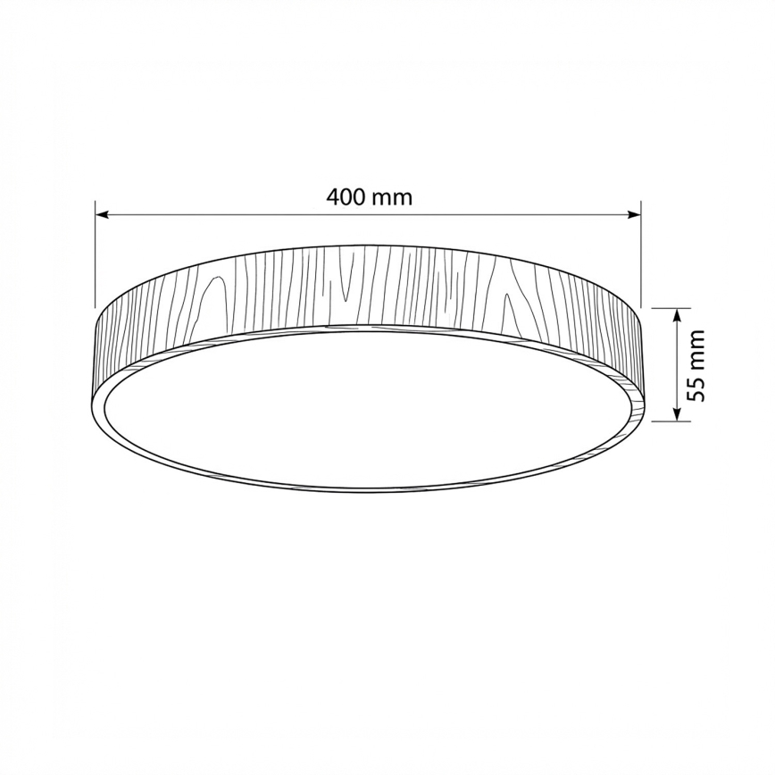 Brilagi - LED Stmievateľné stropné svietidlo POOL LED/50W/230V 3000-6000K pr. 40 cm drevený dekor + diaľkové ovládanie