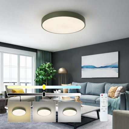 Brilagi - Stmievateľné LED stropné svietidlo POOL LED/60W/230V 3000-6000K pr. 50 cm zelená + diaľkové ovládanie